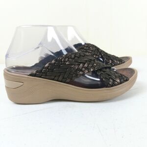 Women's Woven Slide Sandals - Brown Size 8